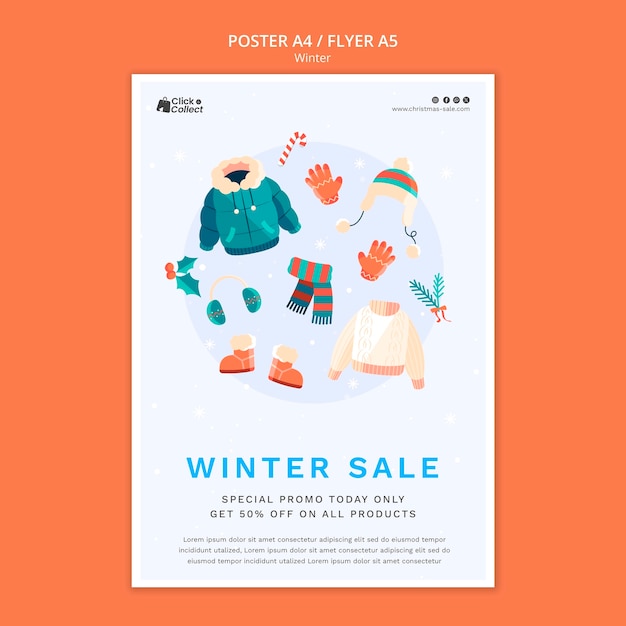 Winter season poster  template