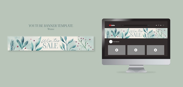 Free PSD winter season youtube banner template