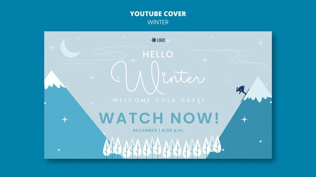 Free PSD winter season youtube cover template