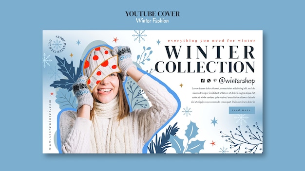 Free PSD winter season youtube cover template