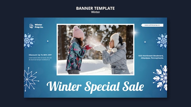 Free PSD winter special sale banner template