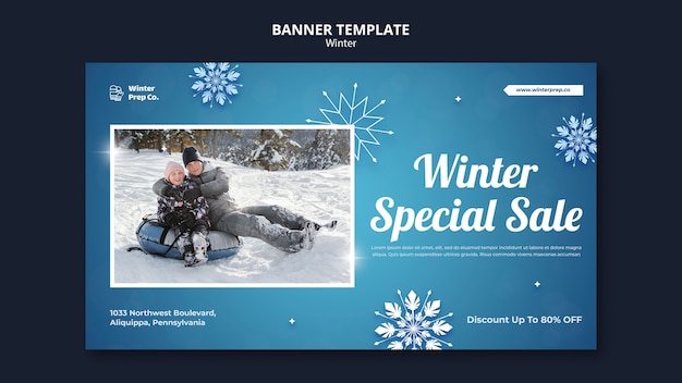 Winter special sale horizontal banner template