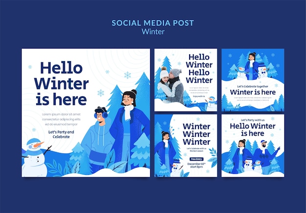 Free PSD winter template design