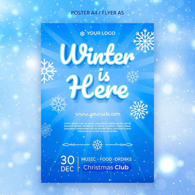 Free PSD winter template design