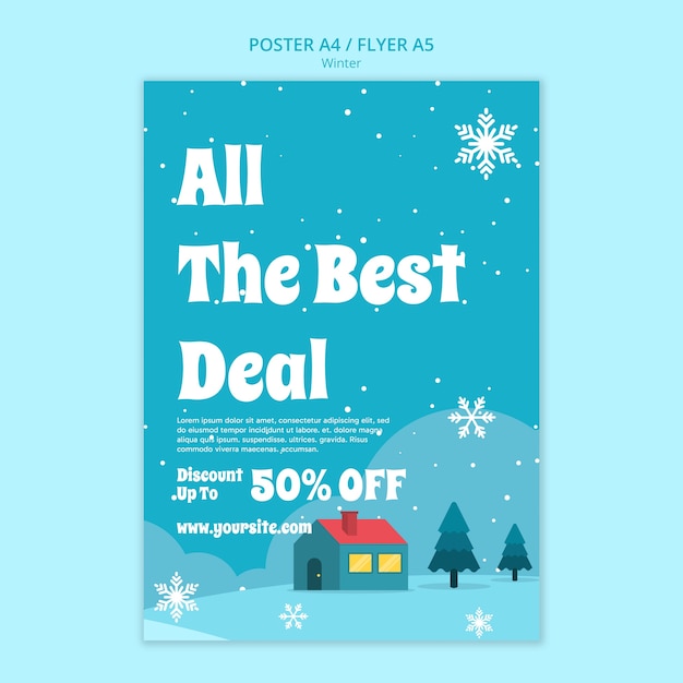 Free PSD winter template design