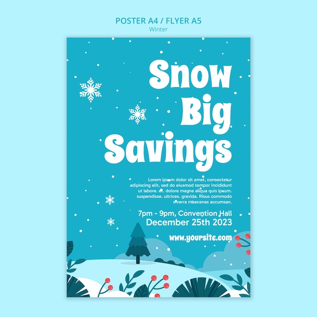 Free PSD winter template design