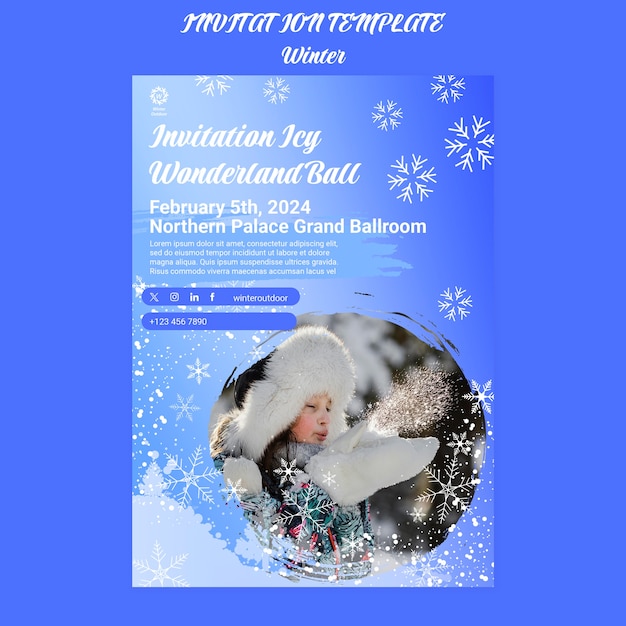 Free PSD winter template design