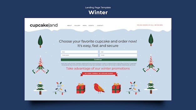 Free PSD winter template design