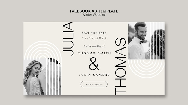 Winter wedding facebook template