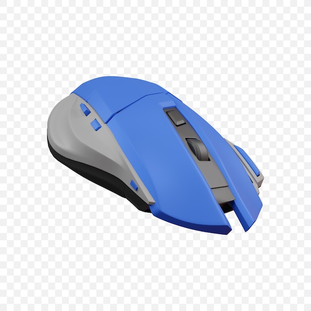 Free PSD wireless computer gaming mouse icon isolated 3d render illustration