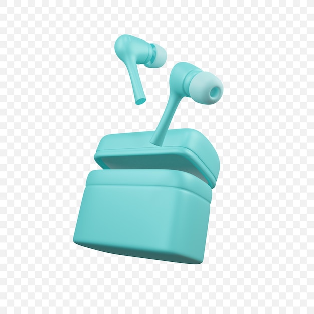 Wireless TWS Earbuds icon Isolated 3d render illustration