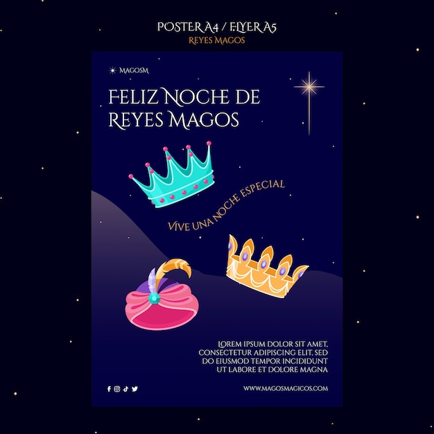 Free PSD the wise men celebration poster template