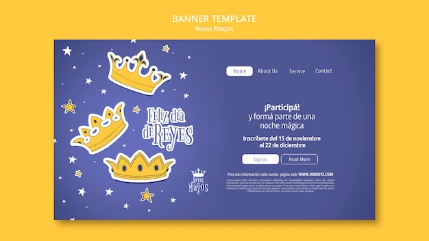 Free PSD the wise men horizontal banner template