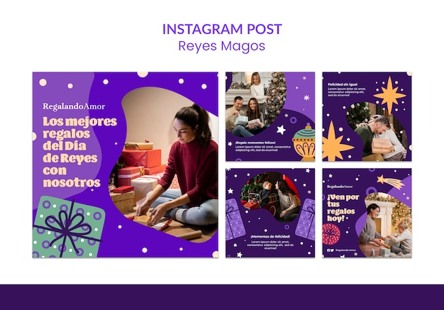 Free PSD the wise men instagram post template