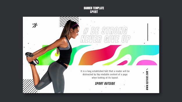 Woman training  banner template