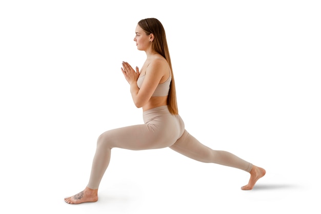 Free PSD woman in yoga position isolated