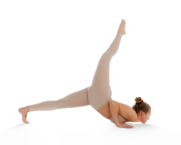 Free PSD woman in yoga position isolated