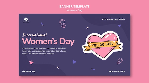 Free PSD women's day banner template