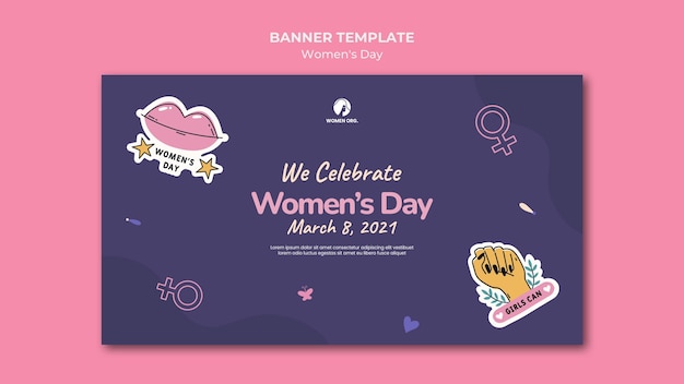 Free PSD women's day banner template