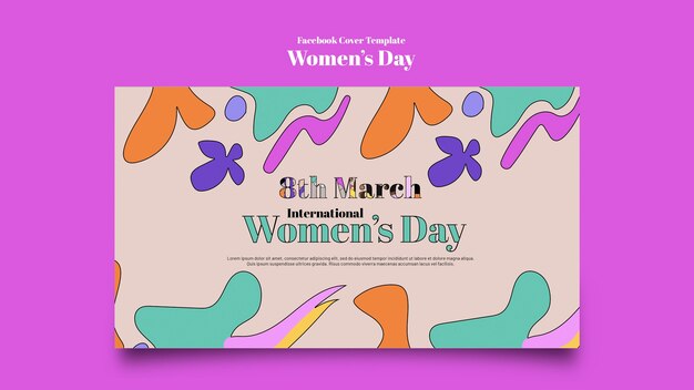 Free PSD women's day celebration facebook cover  template