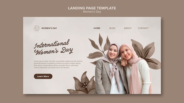 Women's day celebration landing page template