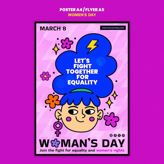 Free PSD women's day celebration poster template