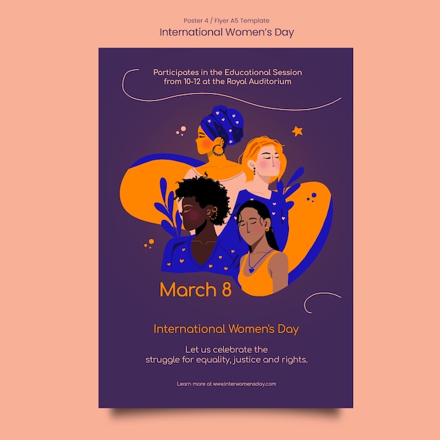 Free PSD women's day celebration poster template