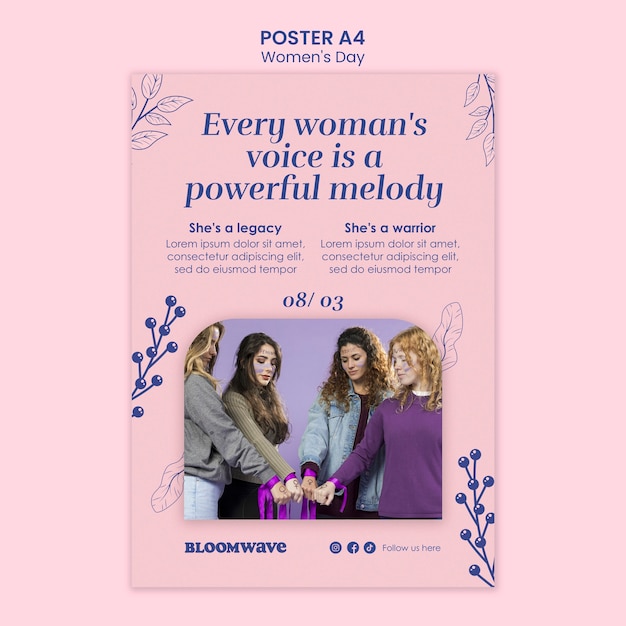 Free PSD women's day celebration poster template