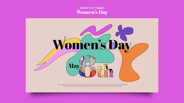 Free PSD women's day celebration youtube cover template