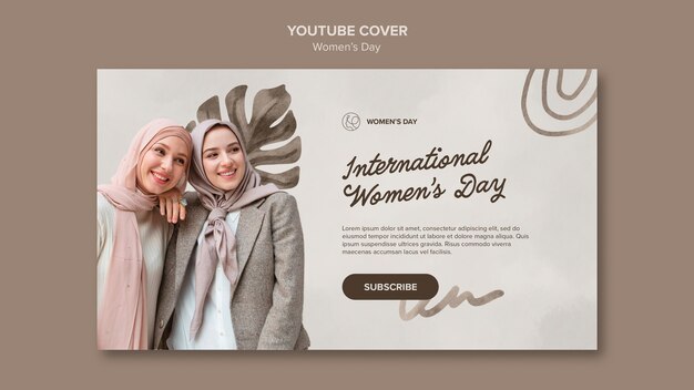 Women's day celebration youtube cover template