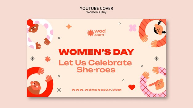 Free PSD women's day celebration youtube cover template