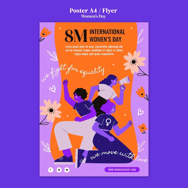 Women's day poster or flyer design template