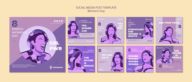 Women's day social media post template