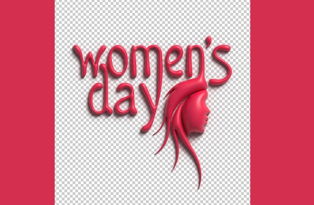 Women's Day Woman Face Space of Your Text 3D Render Illustration Design.