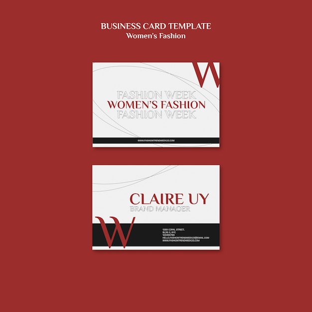 Free PSD women's fashion business card