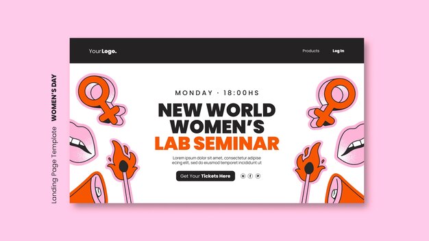 Women's seminar landing page template