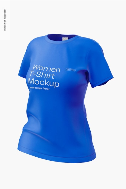 Women t shirt mockup floating