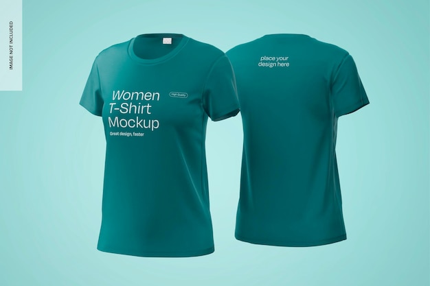 Women t shirts mockup front and back view