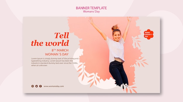 Free PSD womens day banner template concept