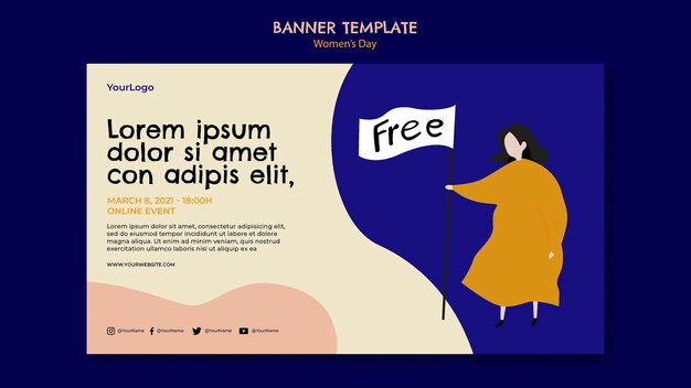 Womens day banner template