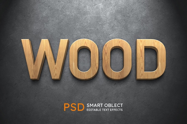 Wood text style effect