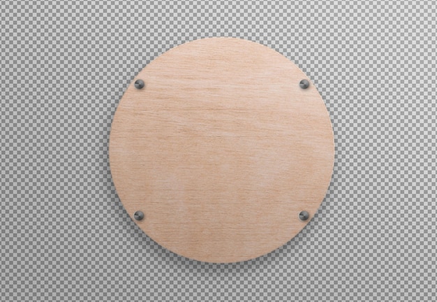 Free PSD wooden plate for business with shadows