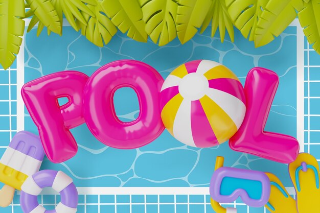 Free PSD words with abc balloons background