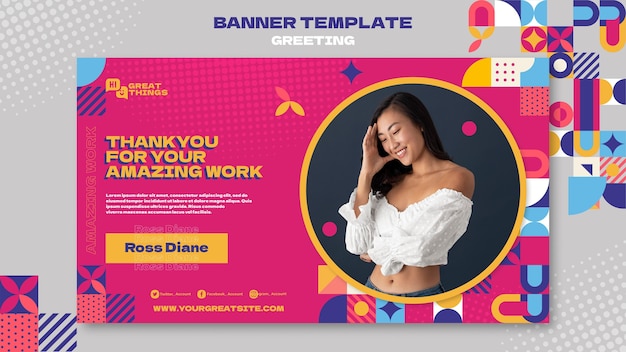 Work greeting banner template