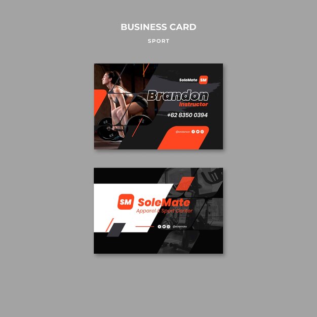 Working out concept business card template