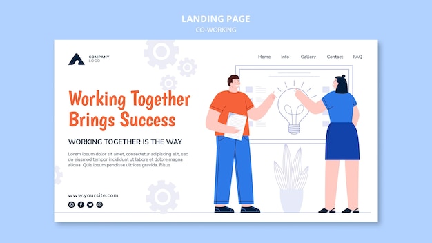 Working together landing page