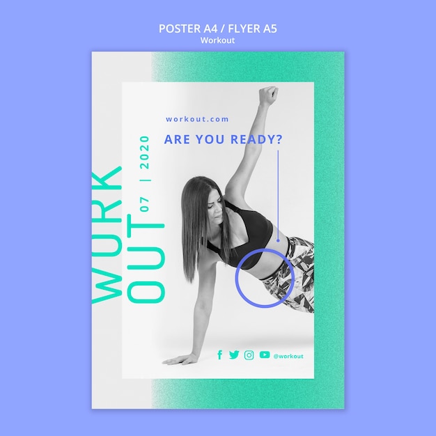 Workout challenge flyer design