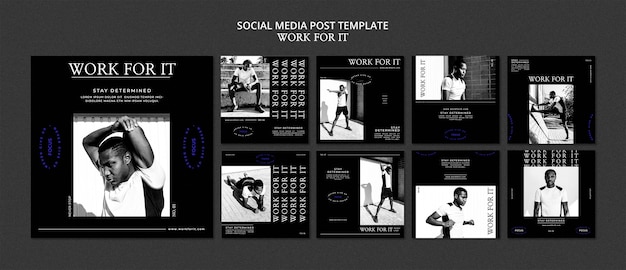 Workout for it social media post template