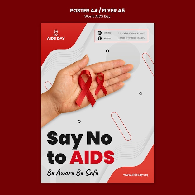 World aids day awareness poster template