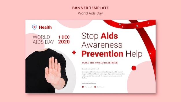 Free PSD world aids day banner template